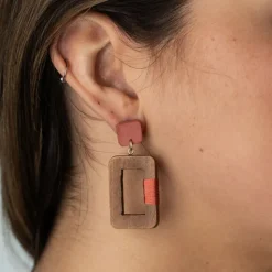 Aayat Silk & Wood Drop Earrings