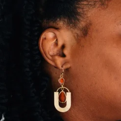Adi Retro U-Shaped Drop Earrings