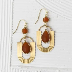 Adi Retro U-Shaped Drop Earrings