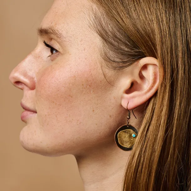 Adrift - Hammered Copper Earrings