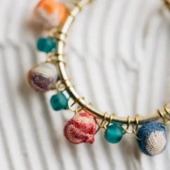 Akku Sari Bead Hoop Earrings