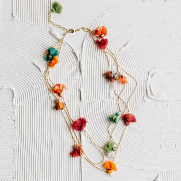 Akku Sari Bead Multistrand Necklace