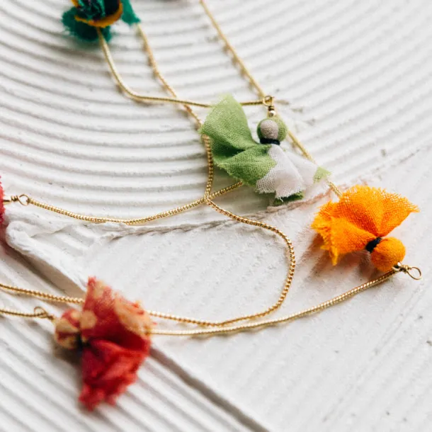 Akku Sari Bead Multistrand Necklace