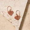 Alma Copper Heart Earrings