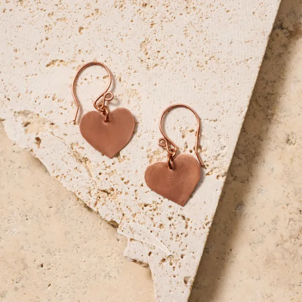 Alma Copper Heart Earrings