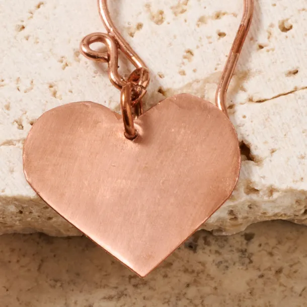 Alma Copper Heart Earrings