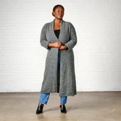 Alpaca Wool Duster Cardigan - Gray