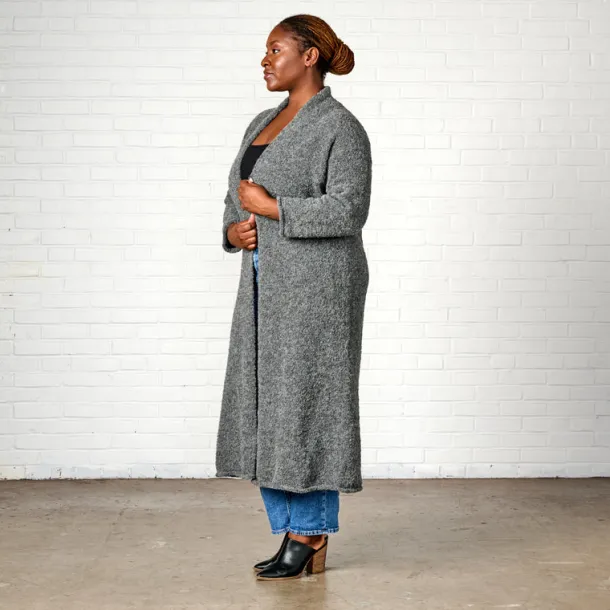 Alpaca Wool Duster Cardigan - Gray
