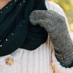 Alpaca Wool Mittens - Grey