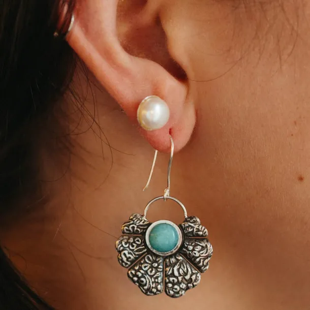 Amazonite Fan Earrings