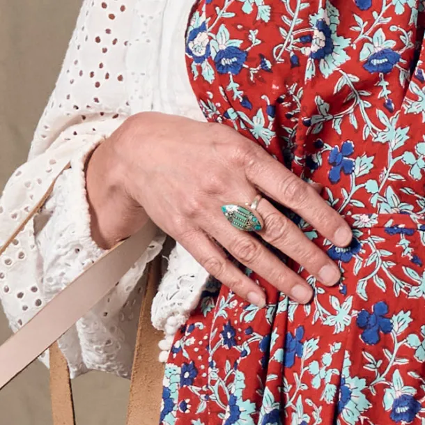 Amkha Silver & Turquoise Ring