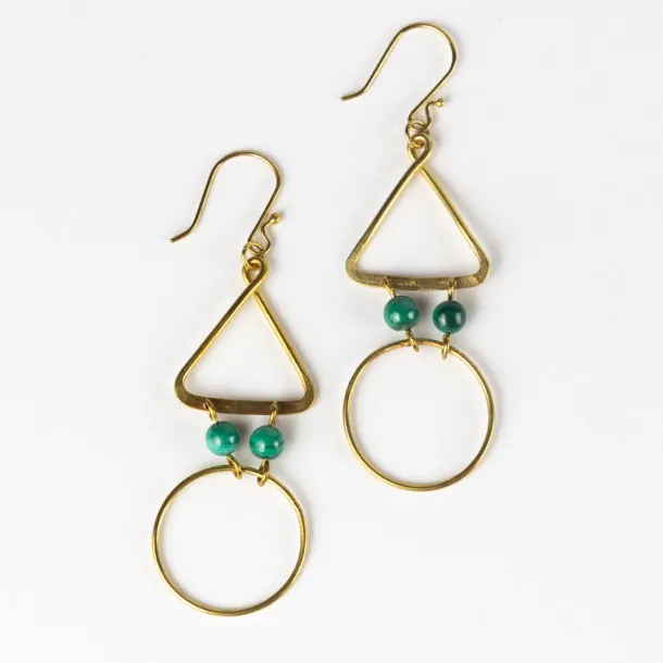 Anika Malachite Gem Drop Earrings