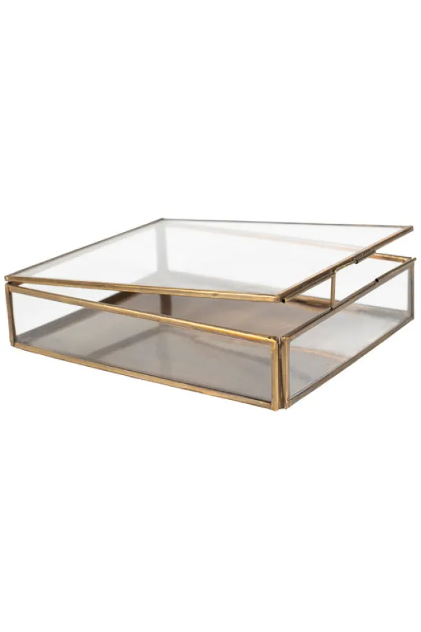 Antiqued Brass Keepsake Box