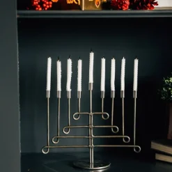 Antiqued Twisted Iron Menorah