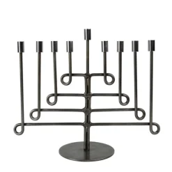 Antiqued Twisted Iron Menorah