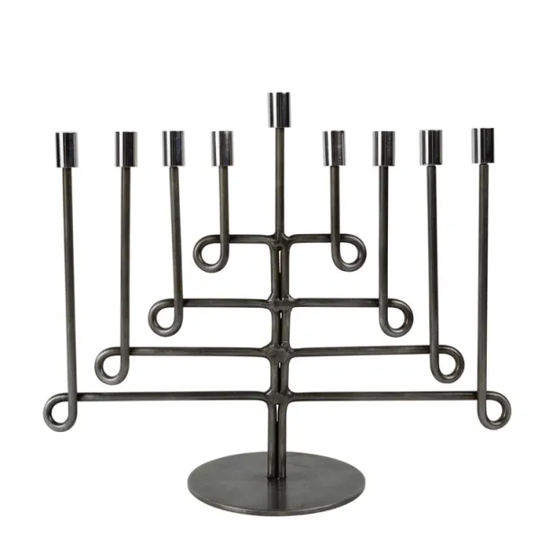 Antiqued Twisted Iron Menorah