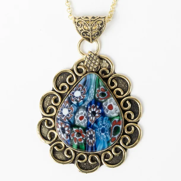 Anya Brass Teardrop Pendant Necklace