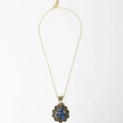 Anya Brass Teardrop Pendant Necklace