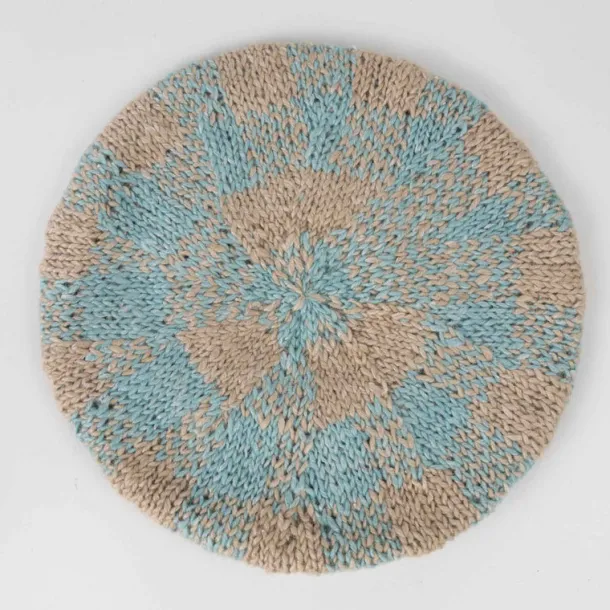 Aqua Tan Winter Beret