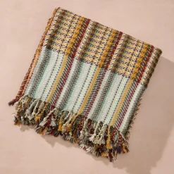 Arama Fringed Silk and Banana Fiber Throw