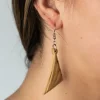 Ashriea Olive Wood Drop Earrings