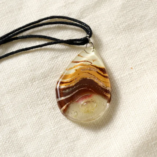Aylen Fused Glass Teardrop Pendant Necklace