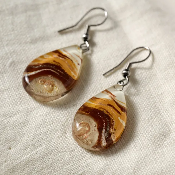 Aylen Fused Glass Teardrop Earrings