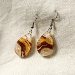 Aylen Fused Glass Teardrop Earrings