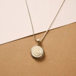 Bagaica Rose Carved Bone Necklace