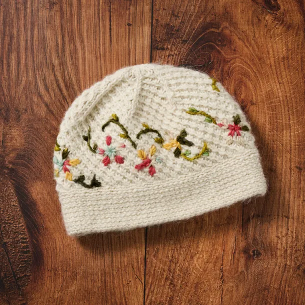 Blissful Flowers Embroidered Hat