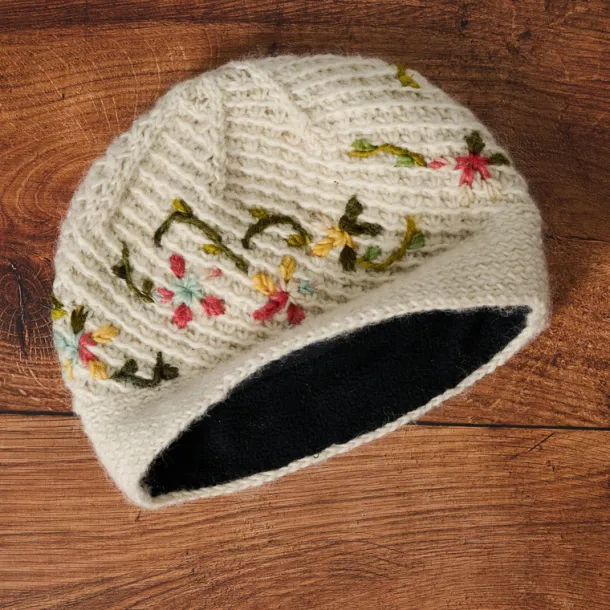 Blissful Flowers Embroidered Hat