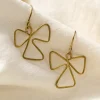 Brass Abstract Drop Earrings