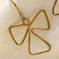 Brass Abstract Drop Earrings