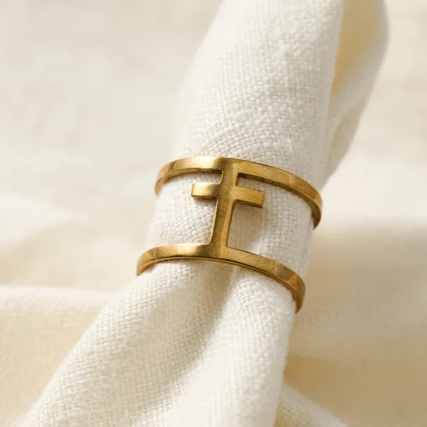 Brass Bombshell Cross Ring
