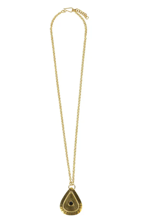 Brass Mvua Pendant Necklace