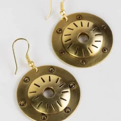 Brass Shield Earrings