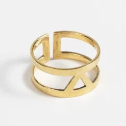 Brass Triangle Cuff Ring