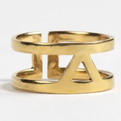 Brass Triangle Cuff Ring