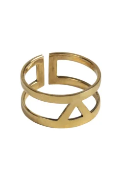 Brass Triangle Cuff Ring
