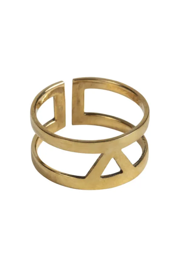 Brass Triangle Cuff Ring