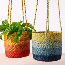 Buna Jute Plant Hanger - Blue