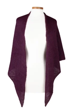 Burgundy Alpaca Triangle Shawl