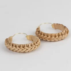 Cane Wrapped Hoop Earrings