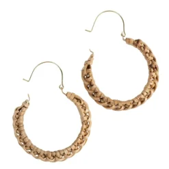 Cane Wrapped Hoop Earrings