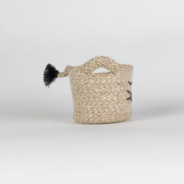 Cat Face Jute Basket