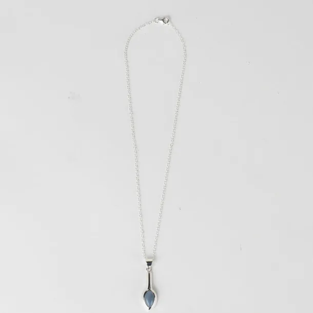 Celestial Silver Marquise Pendant Necklace