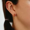 Cherry Quartz Stud Earrings