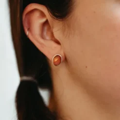 Cherry Quartz Stud Earrings