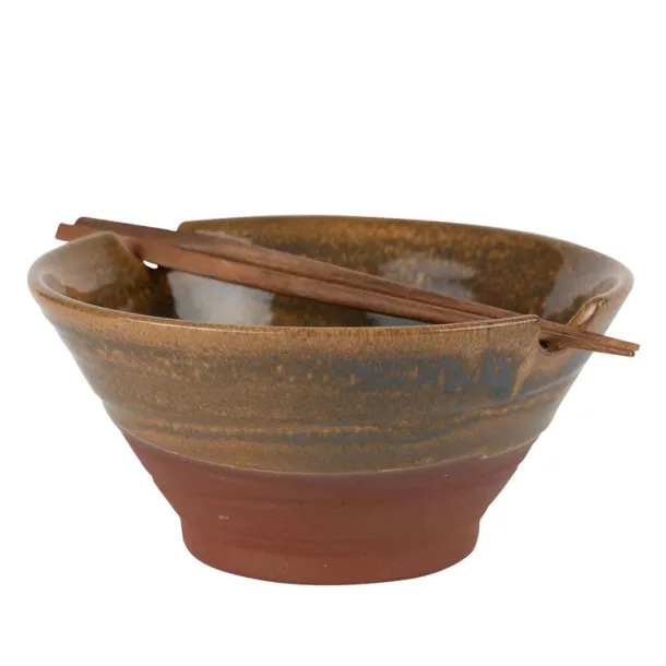 Chopsticks & Terracotta Bowl Set