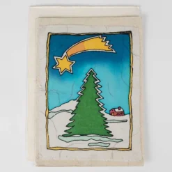 Christmas Cards - Nativity & Trees - Set of 4